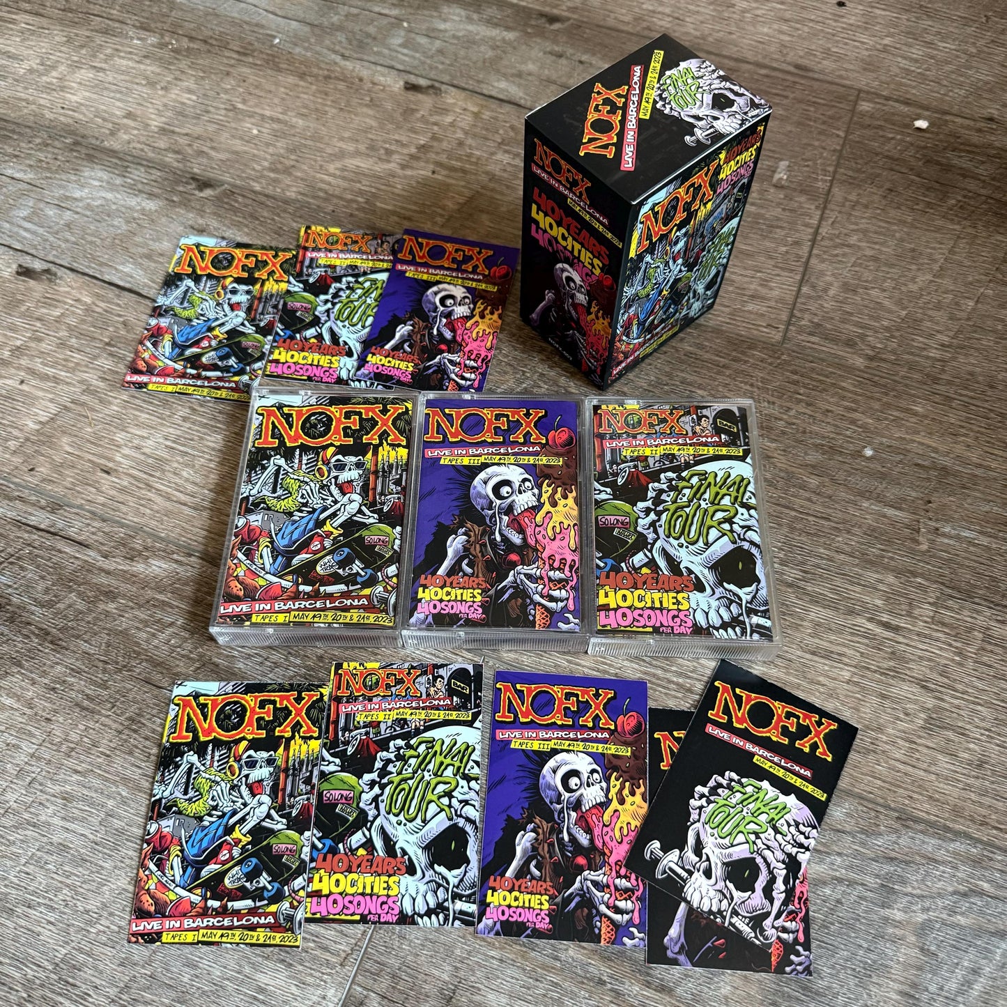 NOFX Live In Barcelona CASSETTE TAPE Boxset (3 Cassettes + Stickers)