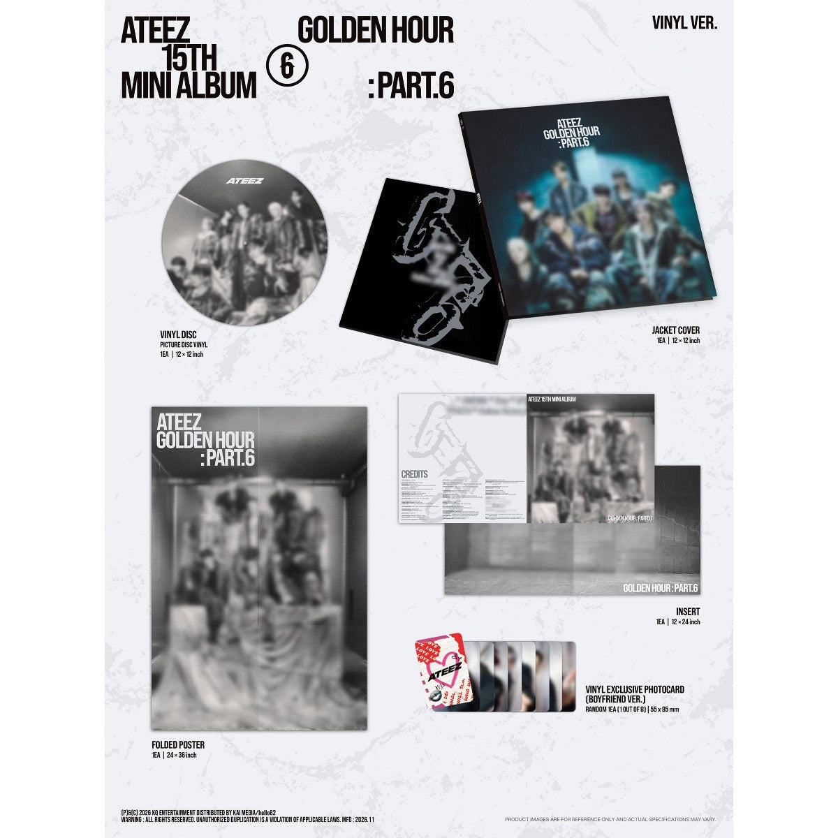 ATEEZ - GOLDEN HOUR : Part.6 Vinyl Record Image 2 - YINZZ.com