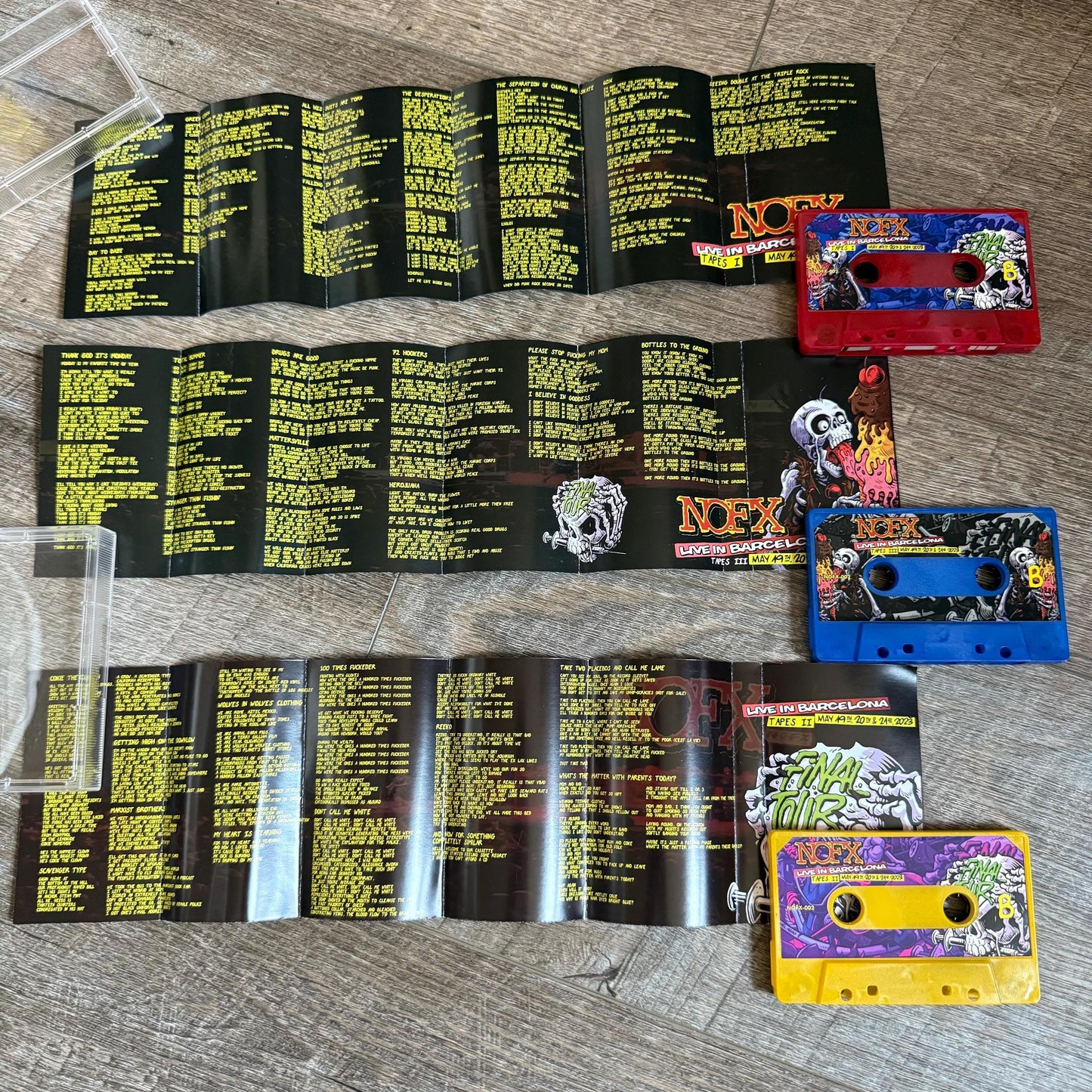 NOFX Live In Barcelona CASSETTE TAPE Boxset (3 Cassettes + Stickers)